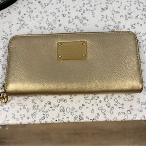 Michael Kors Gold Leather Wallet/Clutch